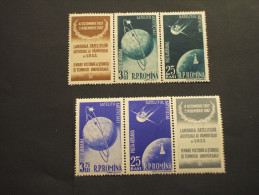 ROMANIA - P.A. 1957 SATELLITE 4 Valori - NUOVI(+) - Neufs