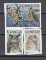Aland 1996,4V In 4block,owls,eulen,uilen,birds,vogels,vögel,oiseaux,pajaros,uccelli,MNH/Postfris(A2335) - Zonder Classificatie