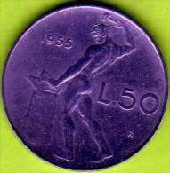 1955 Italia - 50 Lire (circolata) - 50 Lire