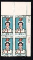 Plate Block -1961 USA Nursing Stamp Sc#1190 Nurse Student Girl Candle Light - Plate Blocks & Sheetlets