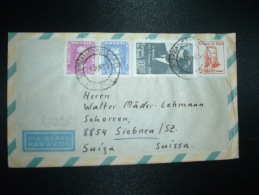 LETTRE PAR AVION Pour La SUISSE TP 200,00  + TP 100,00 + TP 50,00 + TP 5,00 OBL.28 JUN 65 BROOKLIM - Storia Postale