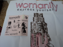 MUGLER:"WOMANITY"  AFFICHE: " EXPRESS YOURSELF" + DECALCOS   LIRE ET VOIR !! - Miniatures Femmes (sans Boite)