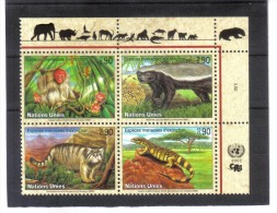 GEO253 UNO GENF 2002 MICHL 434/37 VIERERBLOCK GEFÄHRDETE  ARTEN ** - Unused Stamps