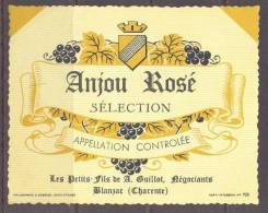 ETIQUETTE NEUVE VIN ANJOU ROSE GUILLOT BLANZAC 11.5cmx9cm CHAVANNE & DODEVEY - Roséwijn