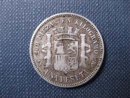 Espagne .1 PESETA 1870 SN-M (*18  *70) .Argent ,Silver Coin - Primeras Acuñaciones