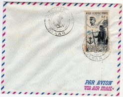 France A.O.F Sénégal 1957 Enveloppe Fdc Centenaire Des Troupes Africaines Dakar Petite Tache Sur Le Timbre - Briefe U. Dokumente