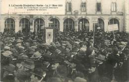 NANTES JOURNEE DIOCESAINE LA FOULE DES CATHOLIQUES PENDANT LES DISCOURS 1er MARS 1925 - Nantes