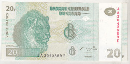 Congo , Democratic Republic , 20 Francs 2003 Unc - République Démocratique Du Congo & Zaïre