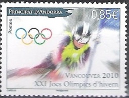 Andorre Français 2010 Michel 708 Neuf ** Cote (2010) 3.00 Euro Jeux Olympiques Vancouver Skieur - Unused Stamps