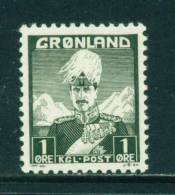 GREENLAND - 1938 Christian X 1o Mounted Mint - Nuovi