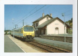 L'AUTOMOTRICE Z 7367 LANGUEDOC ROUSSILLON ASSURANT UNE RELATION NEUSSARGUES -BEZIERS QUITTE LA GARE D'AUMONT AUBARC (48) - Aumont Aubrac