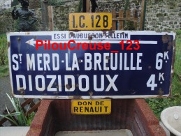 23 Creuse - ST MERD LA BREUILLE - DIOZIDOUX - " Ancien Panneau Emaillé Routier De Direction " - Instructions