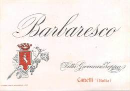 04927 "BARBARESCO - DITTA GIOVANNI ZOPPA - CANELLI (AT)" ETICHETTA ORIGINALE - Vino Rosso