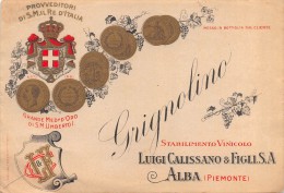 04931 "GRIGNOLINO - LUIGI CALISSANO & FIGLI S.A. - ALBA (CN)" ETICHETTA ORIGINALE - Vino Rosso