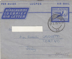 A3615 - AEROGRAMMA SUID AFRIKA - SUD AFRICA  VG Johannesburg-Torino 17-01-1955 - Covers & Documents