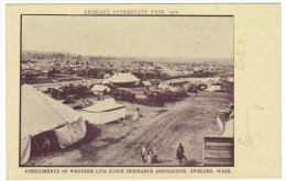 Spokane Washington, Interstate Fair Grounds, Western Livestock Insurance Co. Advertisement, C1900s Vintage Postcard - Spokane