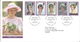 Kensington London 3 02 1998 Cinq Timbres Princesse Diana - Ohne Zuordnung