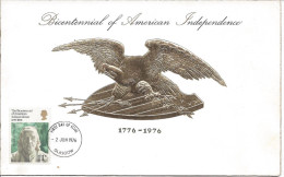 Carton Avec Aigle FDC Bicentenaire De L'indépendance Américaine Grand Format - Zonder Classificatie