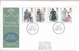 FDC Edinbourgh 22 10 1975 4 Timbres Jane Austen Littérature écrivain - Ohne Zuordnung