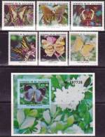 SALVADOR Papillons Butterflies. (Yvert N° 1089/94+BF 39) Timbres Detachés. Neuf Sans Charniere **. MNH - Schmetterlinge