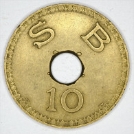 Monaco Jeton Token 10 FRANCS Troué - ST DES BAINS DE MER - "" CERCLE Des ÉTRANGERS "" # 8 - Autres & Non Classés