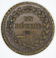 Monaco Un Decimes 1838 HIGH  GRADE # 2 - Charles III.