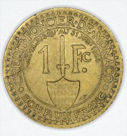 Monaco 1 Franc 1924 AUNC # 2 - 1922-1949 Louis II