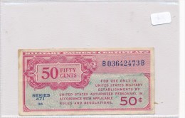 Billets-B1972-Billet Certificat  Paiement Militaire USA  50 Cents RARE  ( Type, Nature, Valeur, état... Voir 2 Scans) - Other & Unclassified