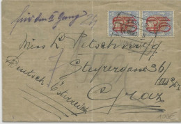 NEDERLAND - 1923 - ENVELOPPE Avec AMBULANT ZWOLLE - UTRECHT Pour GRAZ (AUTRICHE) - Briefe U. Dokumente