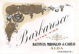 04935 "BARBARESCO EXTRA FINO - BATTISTA MIROGLIO DI CARLO - ALBA (CN) ETICHETTA ORIGINALE - Vino Tinto