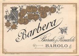 04939 "BARBERA - BARALE & RINALDI - BAROLO - (CN)" ETICHETTA ORIGINALE - Rotwein