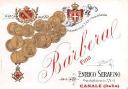 04940 "BARBERA -  FINO - ENRICO SERAFINO - CANALE - ALBA (CN)" ETICHETTA ORIGINALE - Vino Rosso