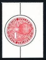 NEW ZEALAND 1991 $1 ROUND RED KIWI (BIRD)** - Unused Stamps