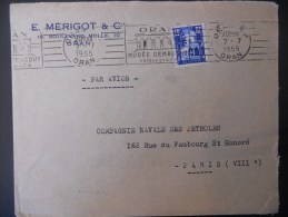 Algerie Lettre D Oran 1955 Pour Paris - Brieven En Documenten