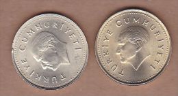 AC - TURKEY 1000 LIRA - TL 1990 COIN DIFFERENT COLURED PAIR RARE TO FIND  UNCIRCULATED - Turkije