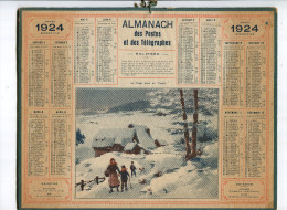 Calendrier Des Postes  Et Télégraphes 1924 - Groot Formaat: 1921-40