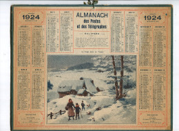 Calendrier Des Postes  Et Télégraphes 1924 - Tamaño Grande : 1921-40