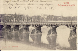 Torino Ponte Provisorio Sul Po 1904 - Pontes