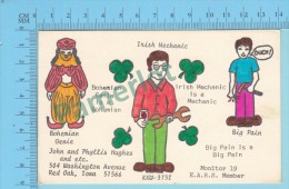 QSL  - Red Oak IOWA USA - Irish Mechanic Bhemian, Big Pain -  2 Scans - CB-Funk