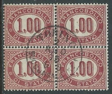 1875 REGNO USATO SERVIZIO DI STATO 1 LIRA QUARTINA - U24-4 - Service