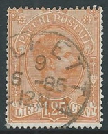 1884-86 REGNO USATO PACCHI POSTALI 1,25 LIRE - U25.4 - Postal Parcels