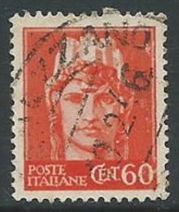 1945-46 LUOGOTENENZA USATO EFFIGIE 60 CENT NO FILIGRANA - U25.6 - Used