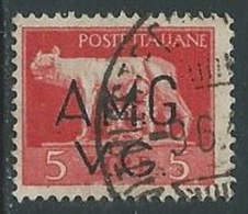 1945-47 TRIESTE AMG VG USATO LUPA 5 LIRE - U25.8 - Gebraucht