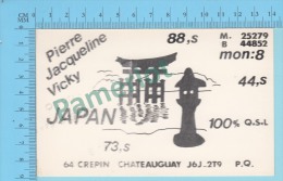 QSL  - Chateauguay Quebec Canada - Base & Mobile Japan -  2 Scans - CB-Funk
