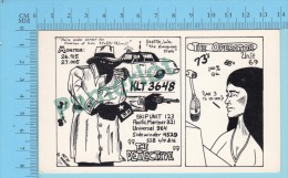 QSL  - Seattle Washington  USA - The Detective & The Operator -  2 Scans - CB-Funk