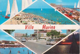 VILLA MARINA - VEDUTINE MULTIVUES - AUTO D'EPOCA CARS VOITURES: FIAT 600 MULTIPLA - VIAGGIATA 1967 - Autres Villes