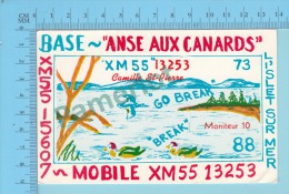 QSL  - L'Ilet Sur Mer Quebec Canada - Base Anse Aux Canards-  2 Scans - CB-Funk