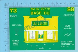 QSL  - Ville Vanier Quebec Canada -  Base Du Saloon -  2 Scans - CB-Funk