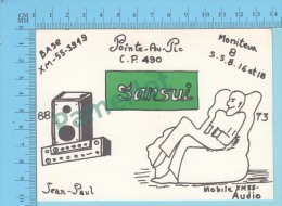 QSL  - Pointe-Au-Pic Quebec Canada -  Base Sansui -  2 Scans - CB-Funk