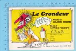 QSL  - St-Raphael De Belchasse Quebec Canada - Mobile & Base Le Grondeur "Sur La Toilette" -  2 Scans - CB-Funk